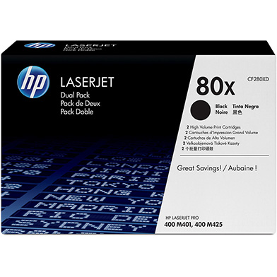 HP 80X Black Toner Dual Pack (2 x 6,900 Pages)